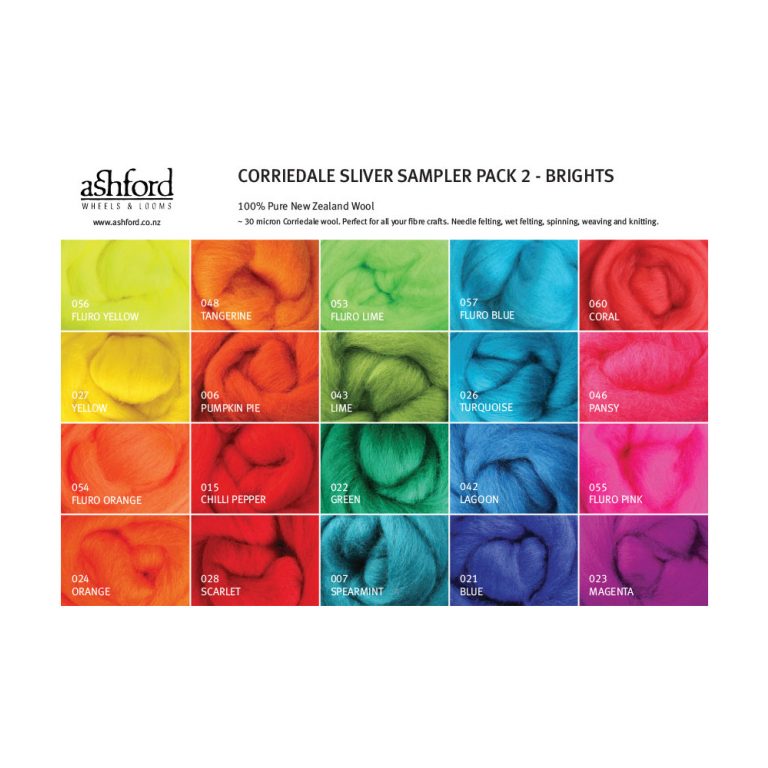 Boite de fibre corriedale - couleurs variées