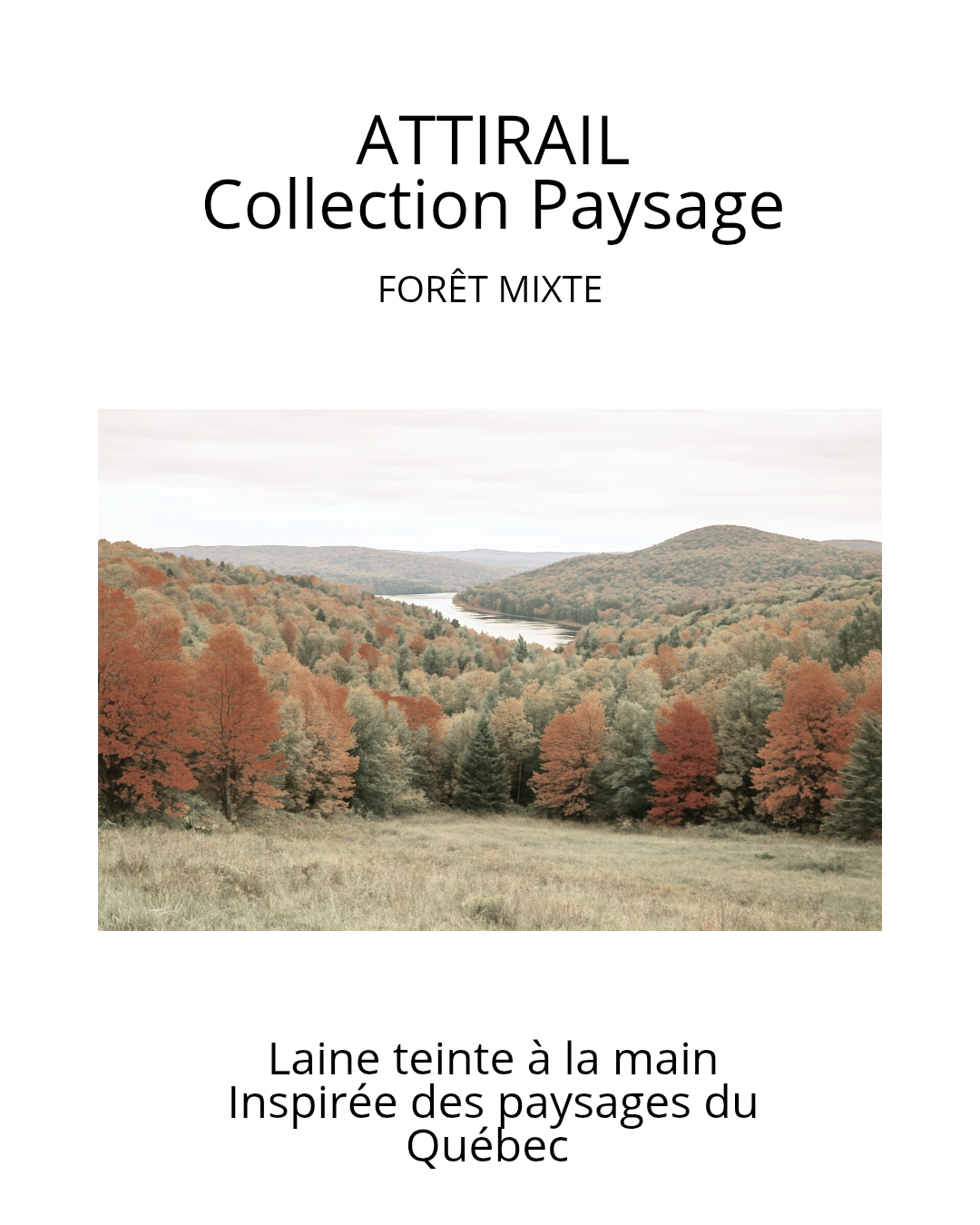 Laine teinte à la main - Collection paysage du Québec - Forêt mixte