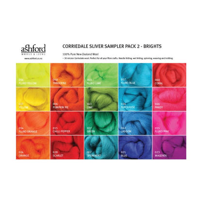 Boite de fibre corriedale - couleurs variées