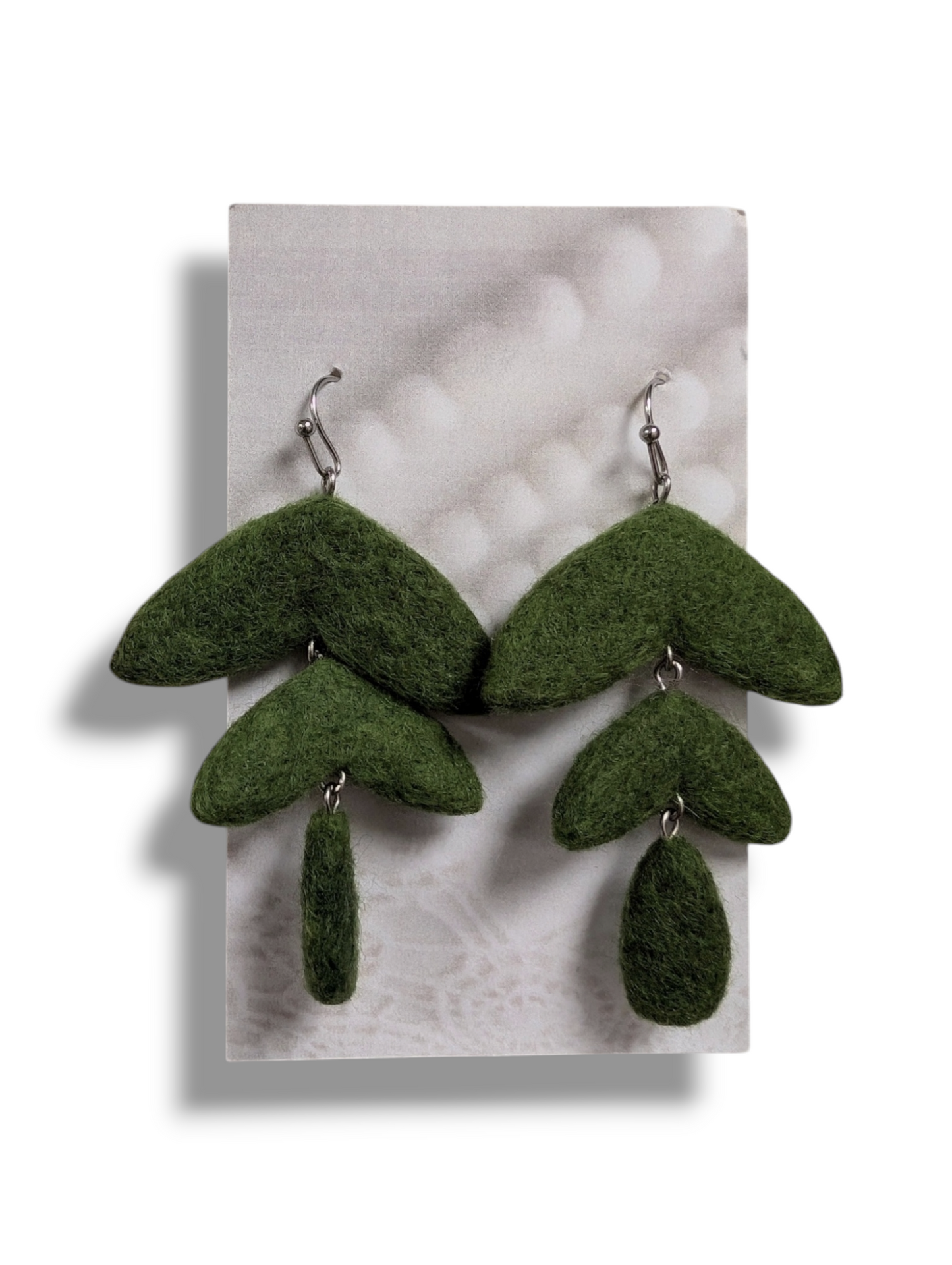 Boucles d'oreilles fougères pales