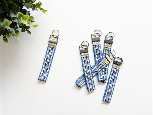 Porte-clés tissé - Bleu chaînette