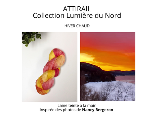 Laine teinte à la main - Collection Lumière du Nord - Hiver chaud