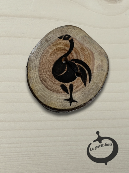 Bouton de bois peint à la main