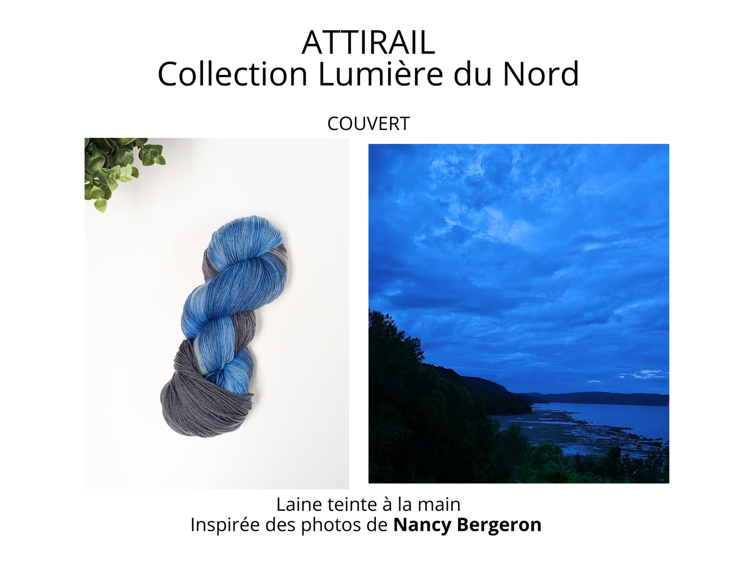 Laine teinte à la main - Collection Lumière du Nord - Couvert