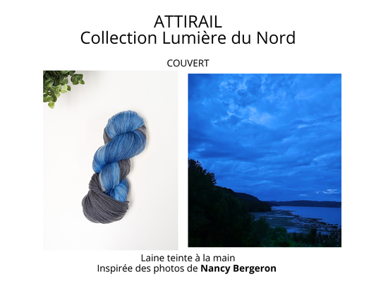 Laine teinte à la main - Collection Lumière du Nord - Couvert
