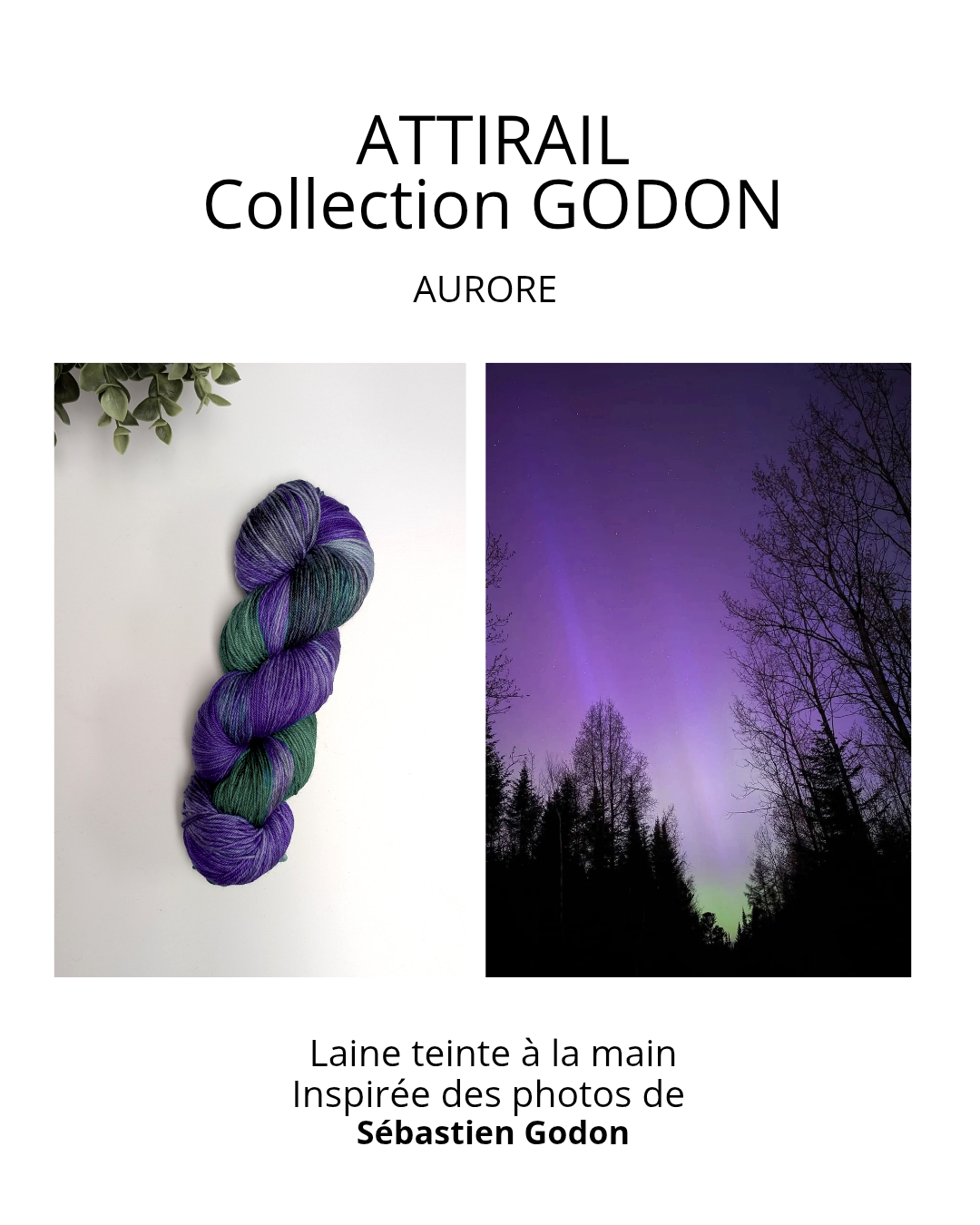 Laine teinte à la main - Collection Sébastien Godon - Aurore
