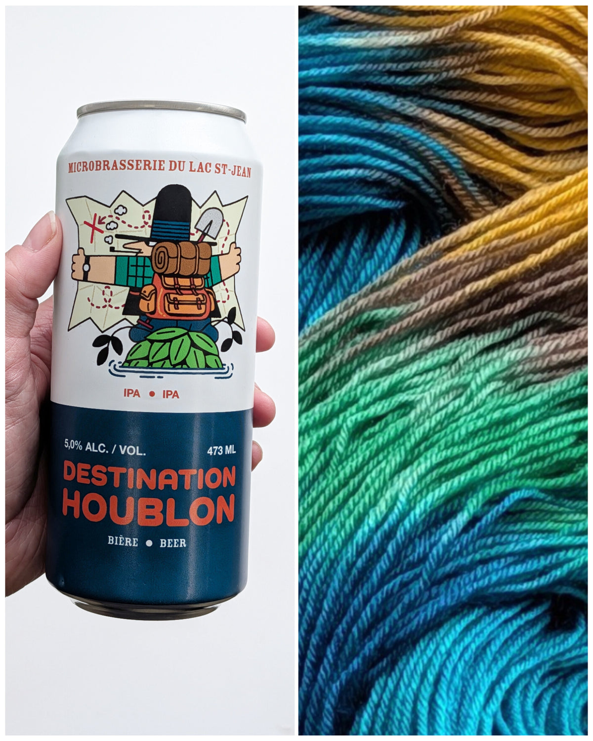Laine teinte à la main - Destination houblon